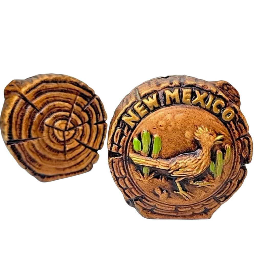 Vintage New Mexico Salt and Pepper Shakers Ceramic Southwestern Souvenir 2.5”